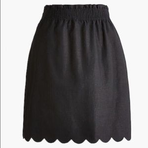 J crew black scalloped skirt